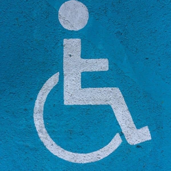 Pictogramme d’accessibilité pour personnes handicapées.